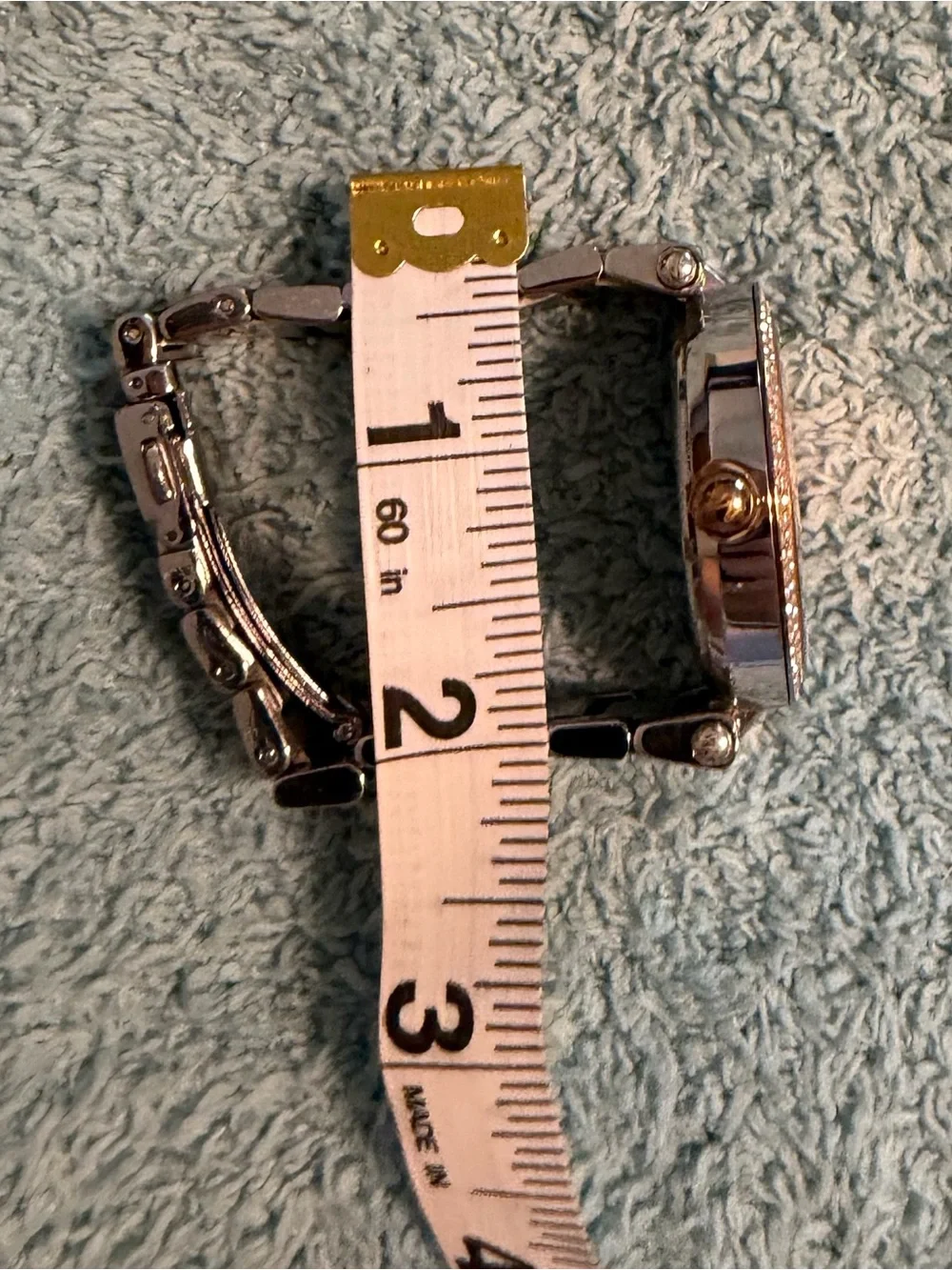 Michael Kors MK-6314 Two-Tone Rose Gold & Silver Gemmed Bezel Watch Works